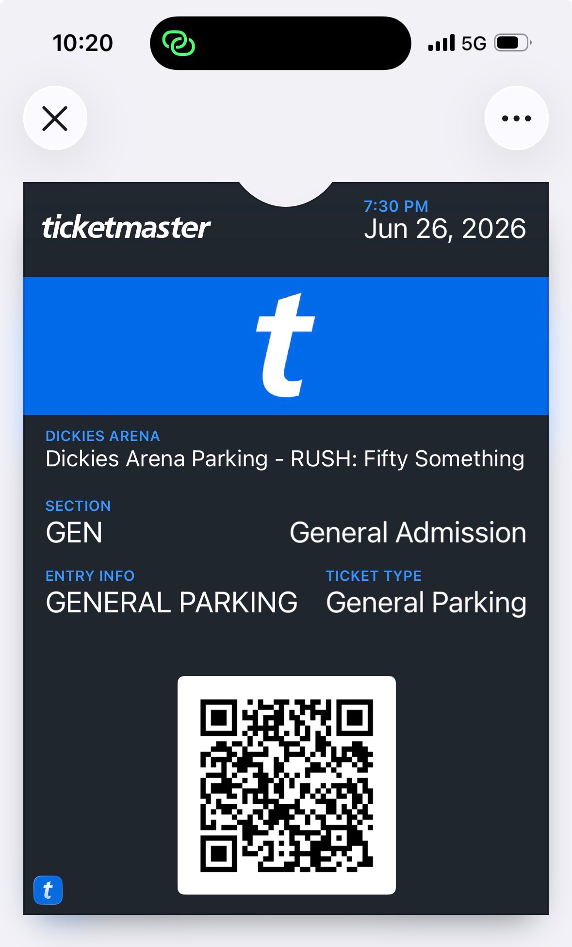 Apple Wallet pass showing a rigid card layout with a QR code — similar to how a business card pass would appear